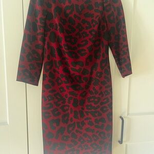 Leopard Print Red and Black Dress